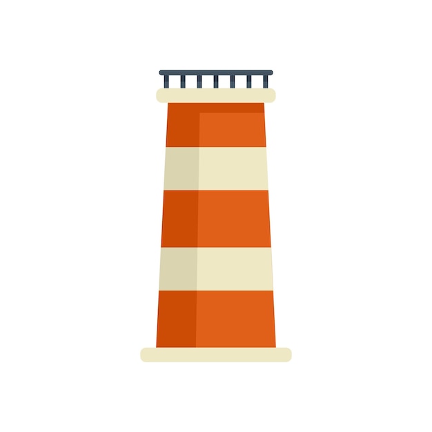 O clássico farol laranja e branco guia os navios com segurança para a costa