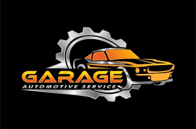 Vetor o conceito de garagem de carro é o design de logotipo premium.