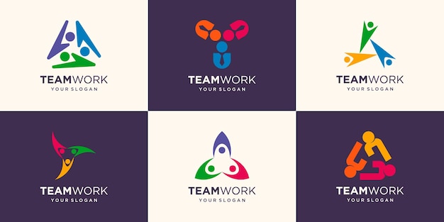 Vetor o conceito de logotipo vetorial de cores de pessoas