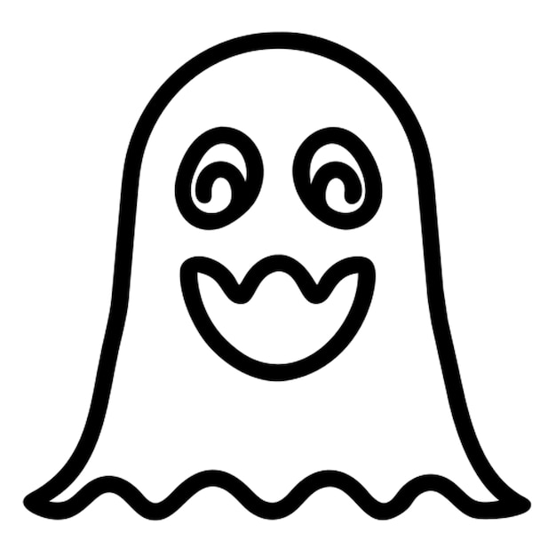 O desenho do ícone da reação do fantasma de halloween