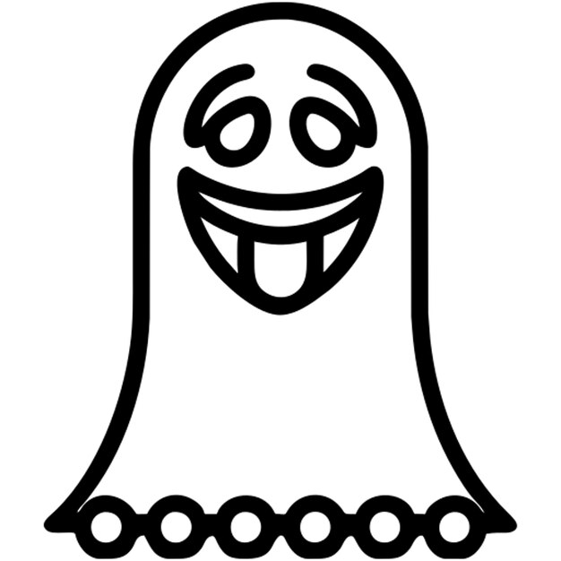 Vetor o desenho do ícone da reação do fantasma de halloween