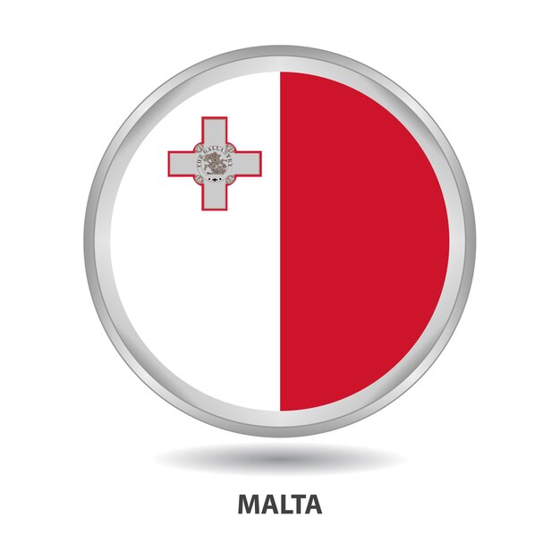 O design da bandeira redonda de malta é usado como crachá, botão, ícone, pintura de parede