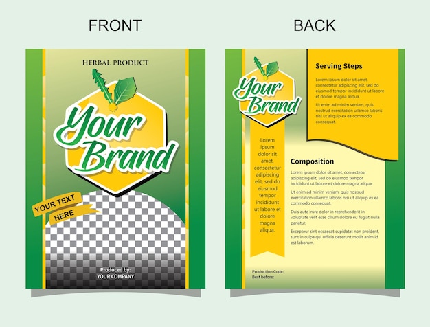 O design da embalagem de um produto fitoterápico com cor predominantemente verde
