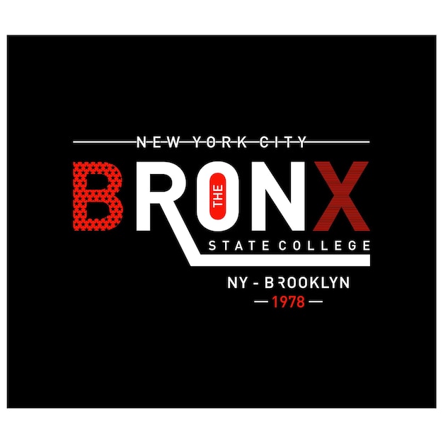 O design de camiseta de tipografia bronx ny brooklyn