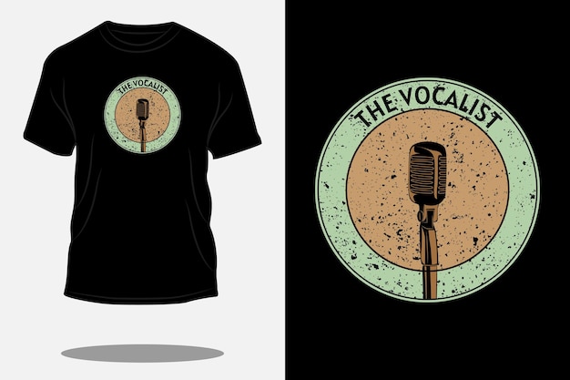 O design de camiseta vintage retrô do vocalista