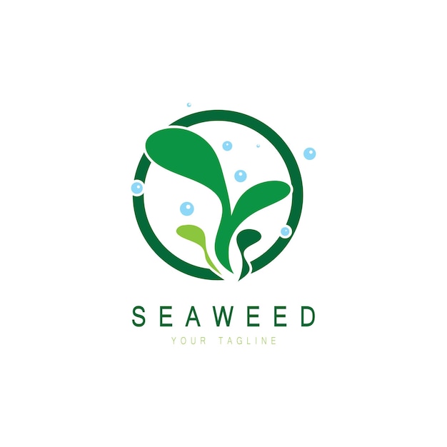Vetor o design de ilustração do ícone do logotipo vetorial de algas marinhas inclui frutos do marprodutos naturaisfloristecologiawelln