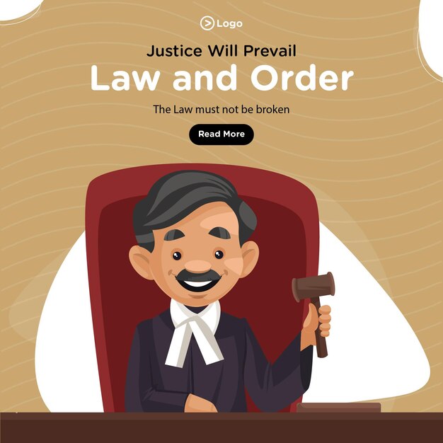 O design do banner da justiça prevalecerá no estilo cartoon.