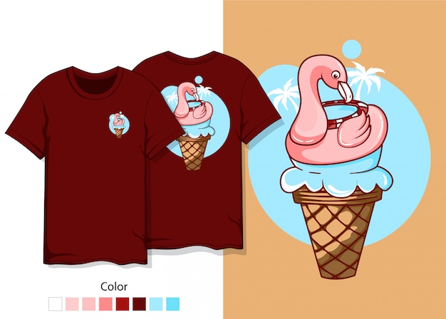 O design do flamingo para tshirt