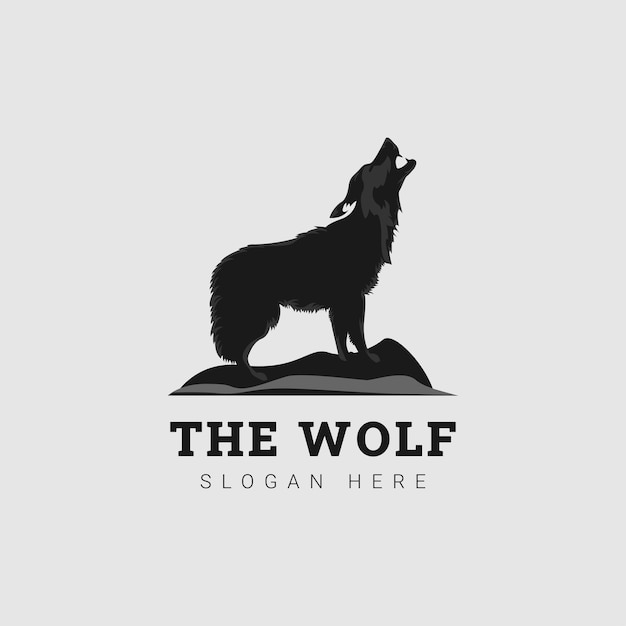 O design do ícone do vetor de modelo de logotipo do lobo