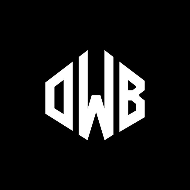 Vetor o design do logotipo da letra owb com forma de polígono owb polígono e forma de cubo owb hexágono modelo de logotipo vetorial cores branco e preto owb monograma logotipo de negócios e imóveis