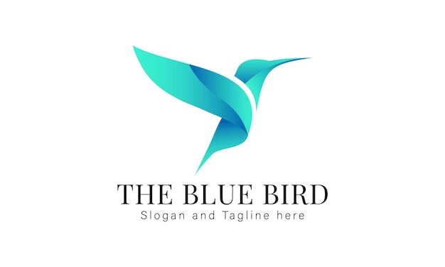 Vetor o design do logotipo vetorial do pássaro azul