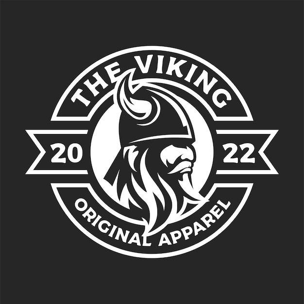 O design do logotipo viking no escuro