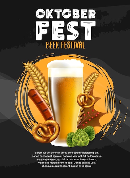O design vetorial da Oktoberfest pode ser usado para convite de pôster e propósito de celebração