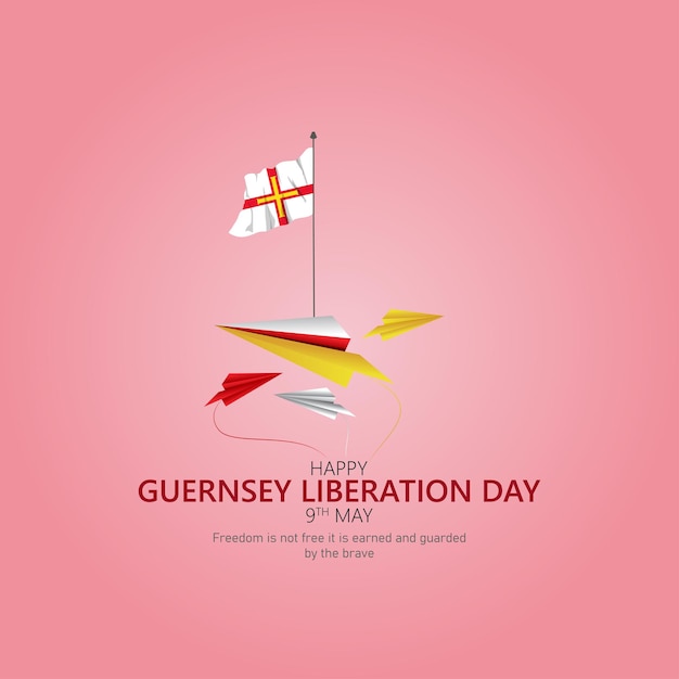 Vetor o dia da libertação em guernsey comemora a libertação das ilhas do canal da ocupação alemã