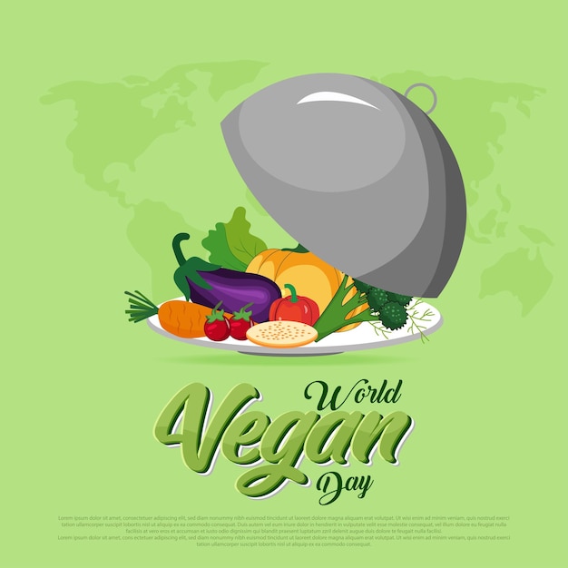 Vetor o dia mundial vegano é um evento global anual celebrado em 1º de novembro