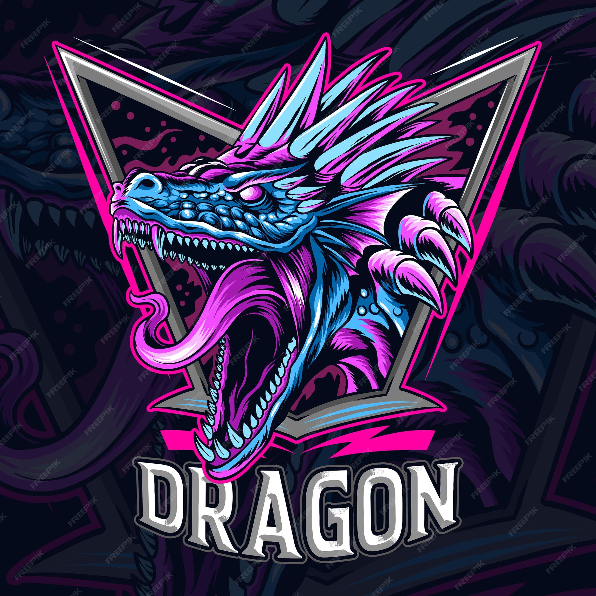 Este é o logotipo do mascote do bebê dragão. este logotipo pode ser usado  para esportes, streamer, jogos e logotipo de esport.