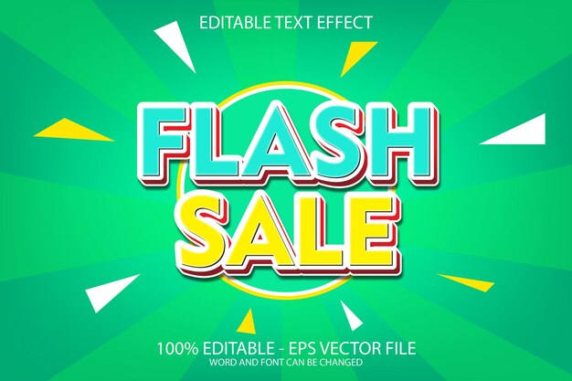 Vetor o efeito de texto de vendas flash com cores atraentes pode ser editado