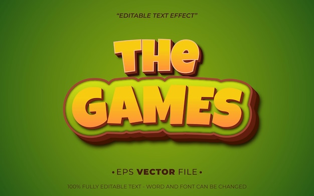 o efeito de texto do jogo vetor editável 3d
