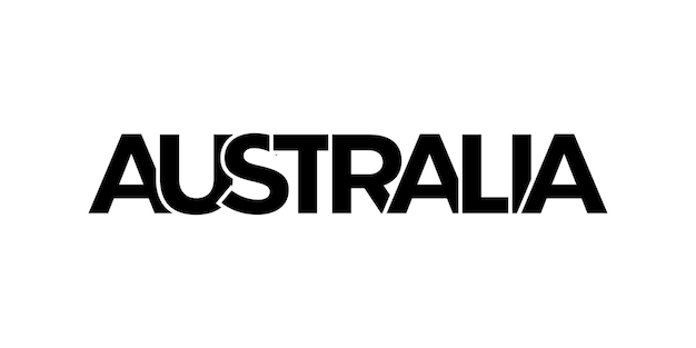O emblema da Austrália O projeto apresenta uma ilustração vetorial de estilo geométrico com tipografia ousada em uma fonte moderna As letras gráficas do slogan