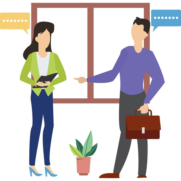 Vetor o empresário e os empregados estão a discutir.