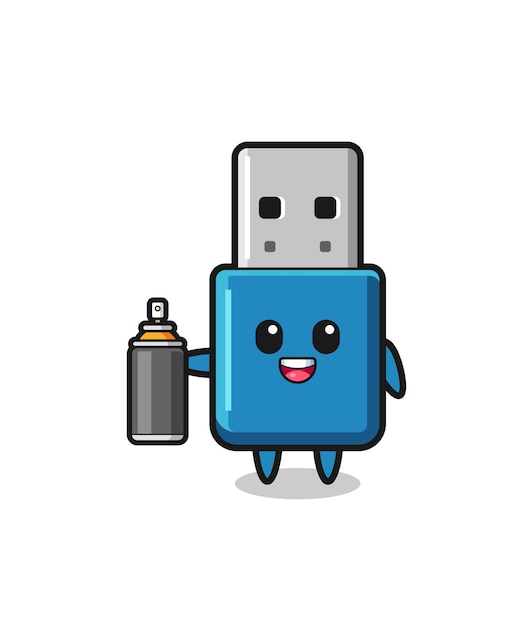O fofo flash drive usb como um bombardeiro de graffiti