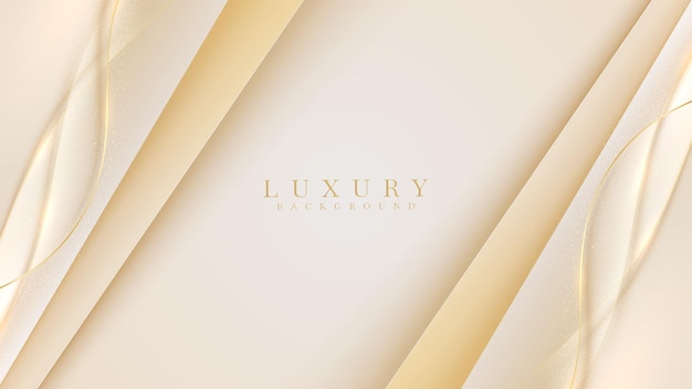 O fundo abstrato marrom claro luxuoso combina com o elemento de linhas douradas. Ilustração do vetor sobre o design de modelo moderno.