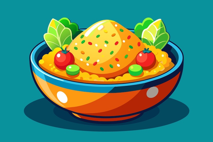 Vetor o fundo da comida de arroz frito é
