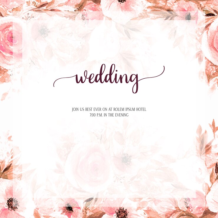 Vetor o fundo da flor da aquarela do projeto de cartão do convite do casamento.