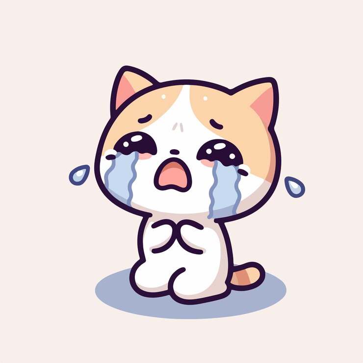 Vetor o gato vector está a chorar.