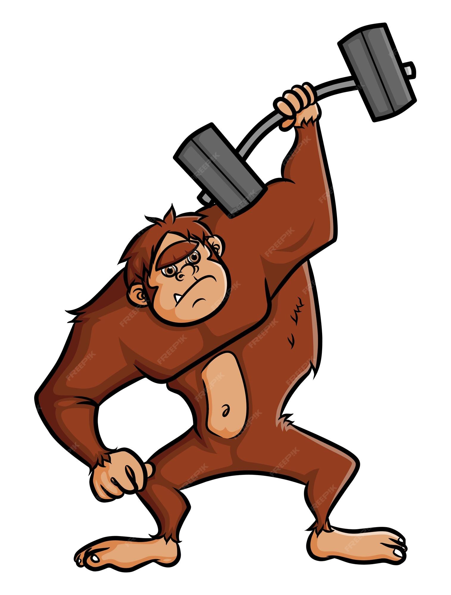 Homem De Ferro Voador Perto De Um Grande Gorila Selvagem. Robô De Desenho  Animado Pixelizado Está Lutando Macaco Ilustração do Vetor - Ilustração de  luta, muscular: 214217040