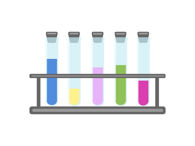 O ícone da ilustração vetorial de frascos de laboratório