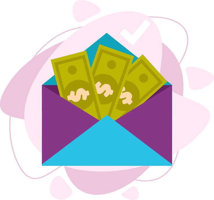 Vetor o ícone de envelope de dinheiro. ícone de envelope de dinheiro para web design. ilustração em um estilo simples e isolado.