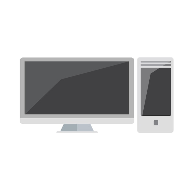 O ícone do computador. símbolo de computador. Ilustração em vetor plana