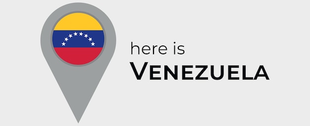 O ícone do marcador do mapa da venezuela aqui é a ilustração vetorial da venezuela