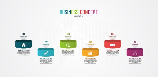 O infográfico pode ser usado para processos, apresentações, layout, banner, gráfico de informações