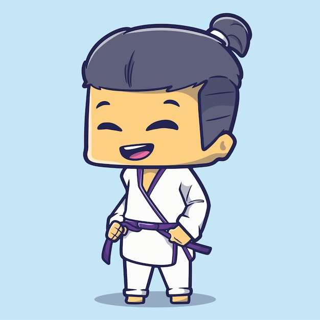 o instrutor de artes marciais bonito dos desenhos animados