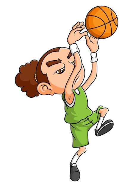 O jogador de basquete profissional está jogando a bola da ilustração