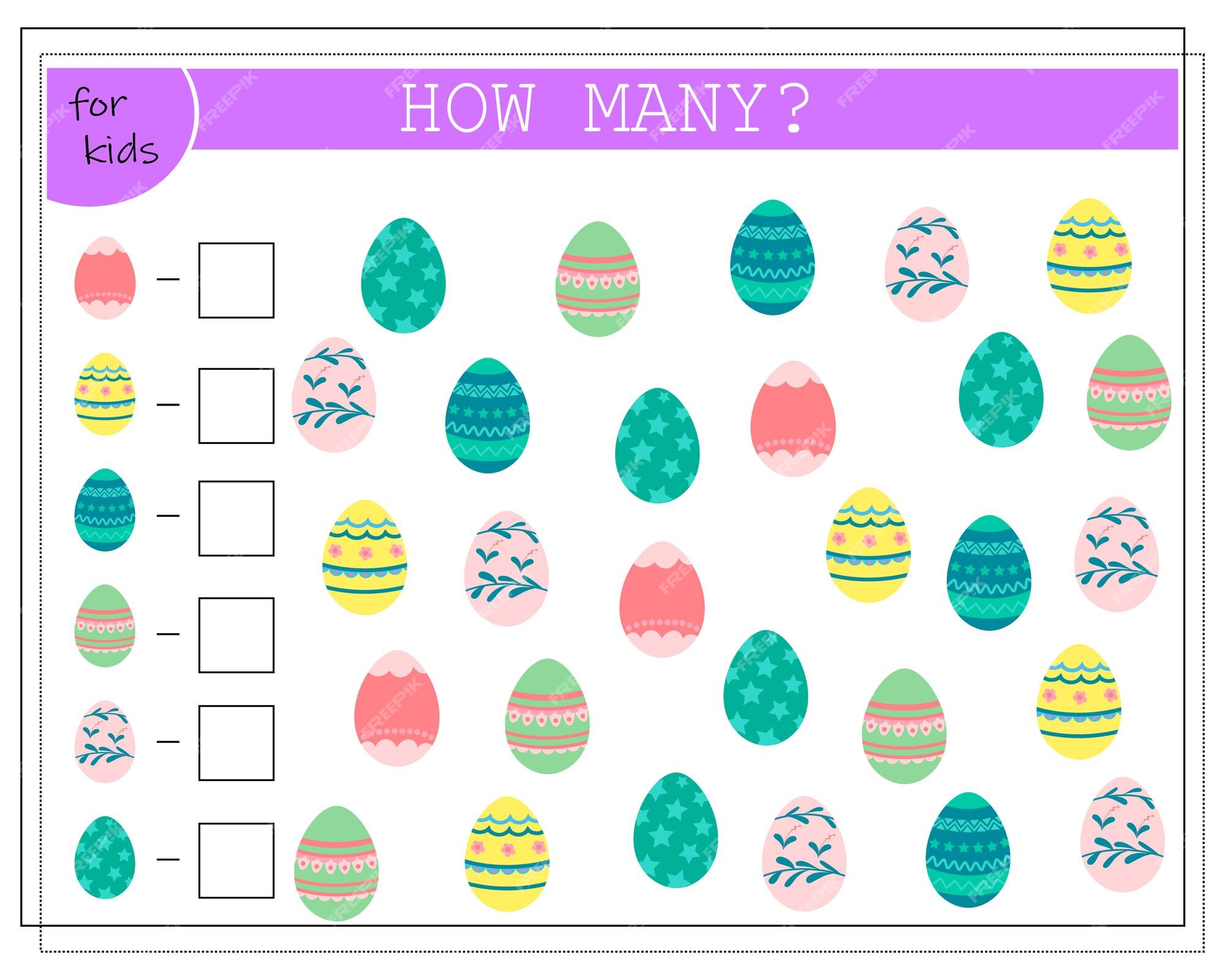 Jogo Com Os Ovos Da Páscoa Das Imagens Para Crianças, Nível Fácil Da  Matemática, Jogo Para Crianças, Atividade Da Educação Da Fol Ilustração  Stock - Ilustração de desenvolvimento, colorido: 140097669