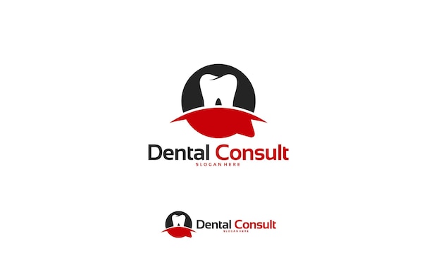 O logotipo da dental consult projeta vetor de conceito, modelo de logotipo dental