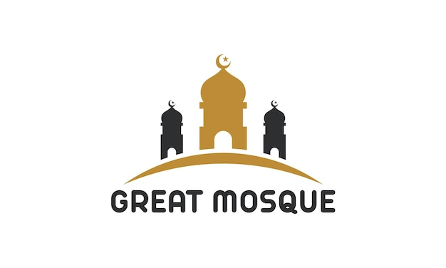 O logotipo da grande mesquita projeta vetor, logotipo da mesquita