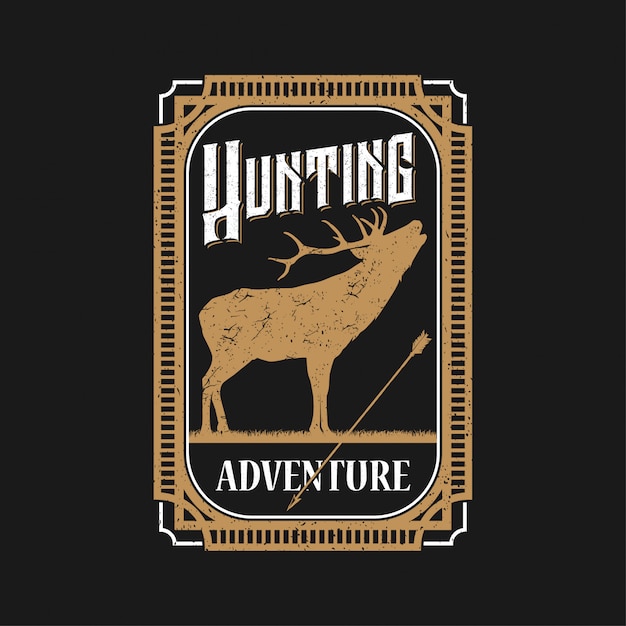 Vetor o logotipo da hunting adventure se digna