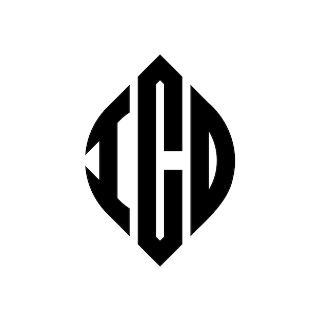 Vetor o logotipo da icd é composto por letras elípticas em forma de círculo e de elipse, com três iniciais que formam um logotipo em círculo.