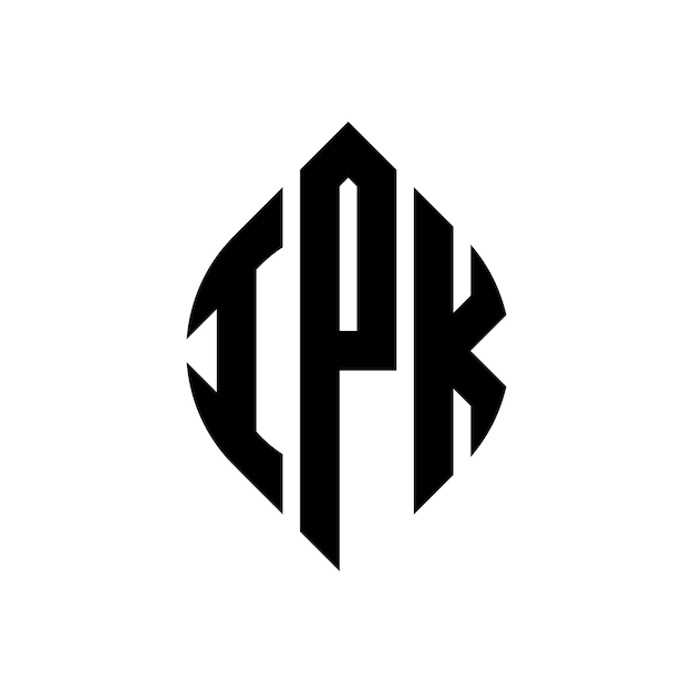 Vetor o logotipo da ipk é composto por letras elípticas em forma de círculo e elipse.as três iniciais formam um logotipo em círculo.emblema do círculo ipk abstracto monograma letra marca vector