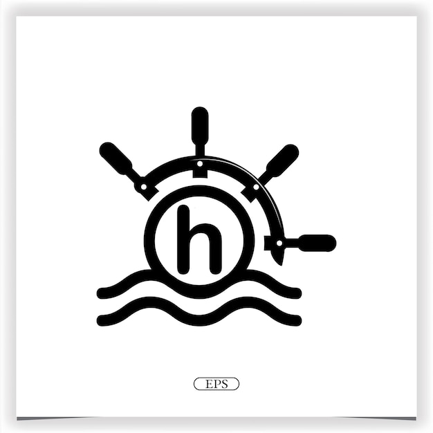 O logotipo da letra h do oceano design de modelo elegante premium vetor eps 10