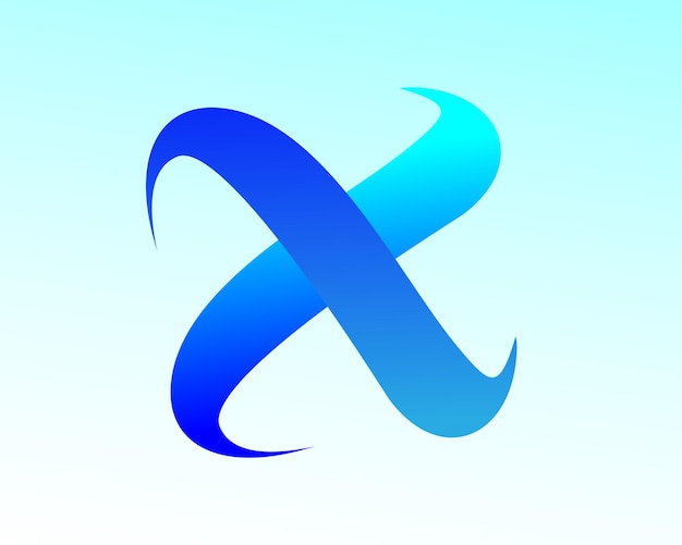 O logotipo da letra X é único e simples