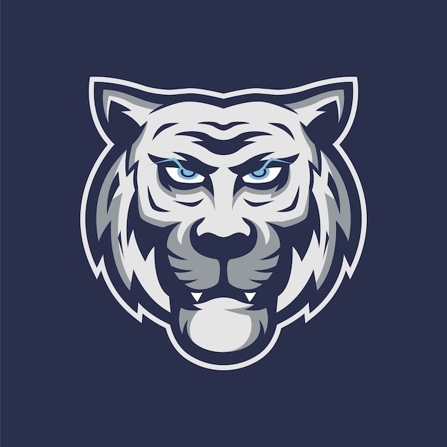 O logotipo da mascote do tigre branco