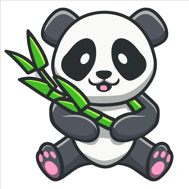 O logotipo da mascote panda é um desenho vetorial de mascote de panda.