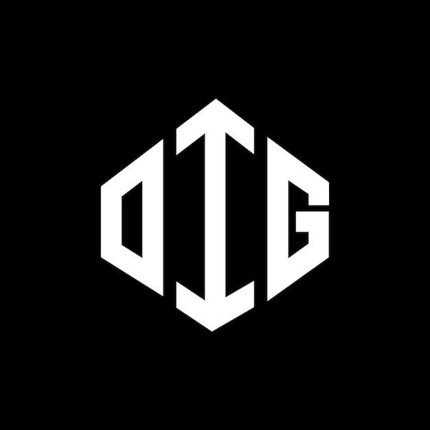 Vetor o logotipo da oig com letras em forma de polígono oig polígono e forma de cubo oig hexágono modelo de logotipo vetorial cores branco e preto oig monograma logotipo de negócios e imóveis