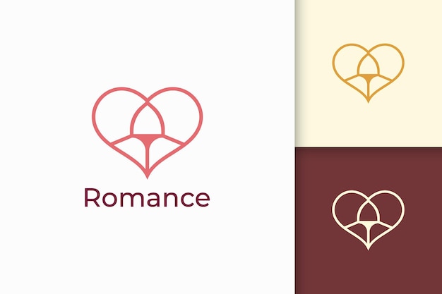 O logotipo de amor simples representa romance ou relação