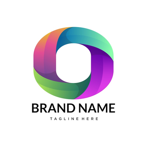O logotipo de letra de tipografia abstrata de gradiente